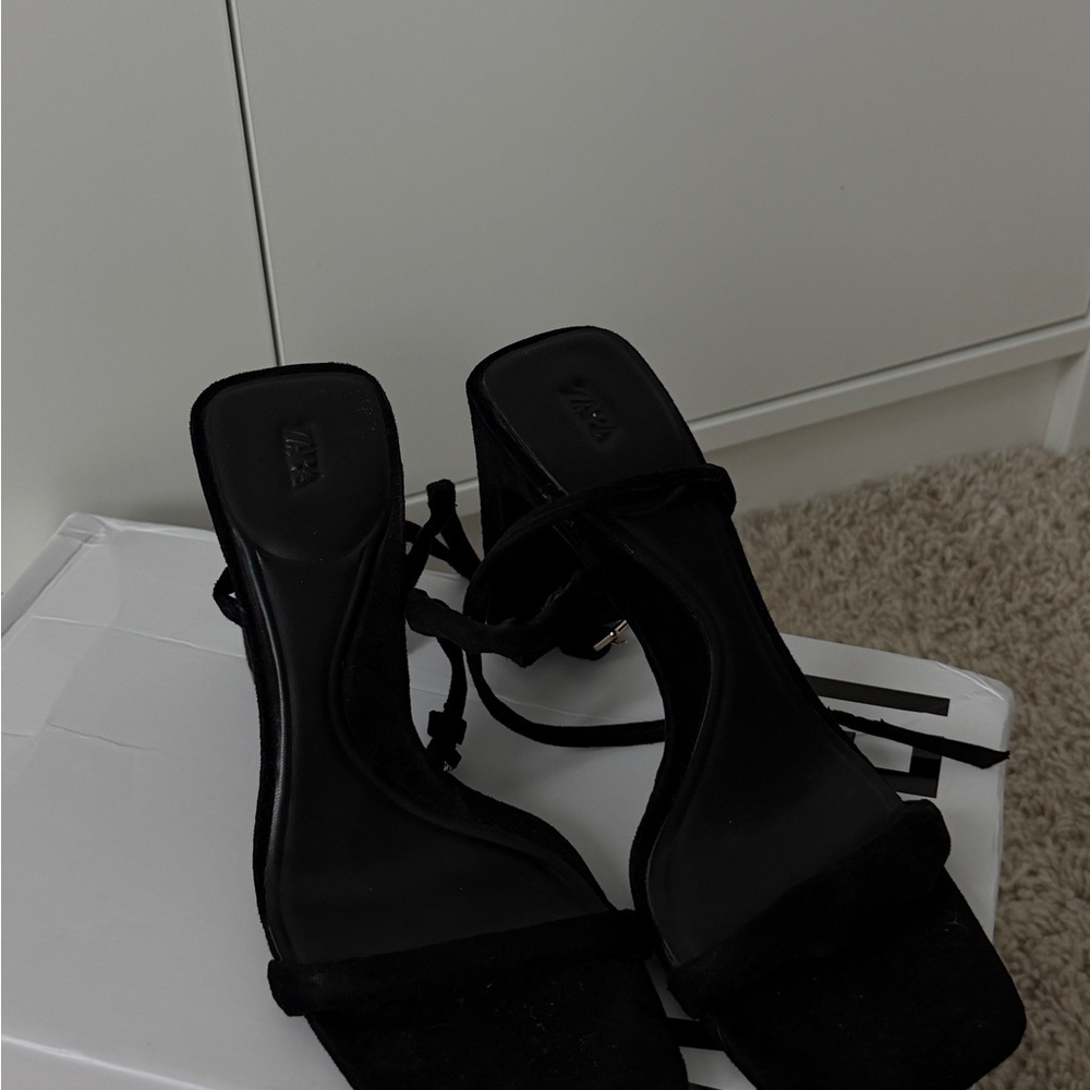 Zara Black Strappy Heels